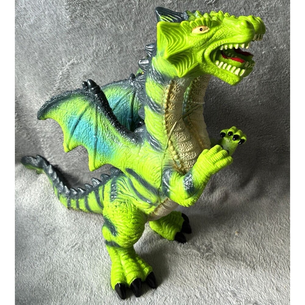 Wild Earth Jumbo 2 Headed Dragon, Large Animal Figure - Green, Novelty & Gag
